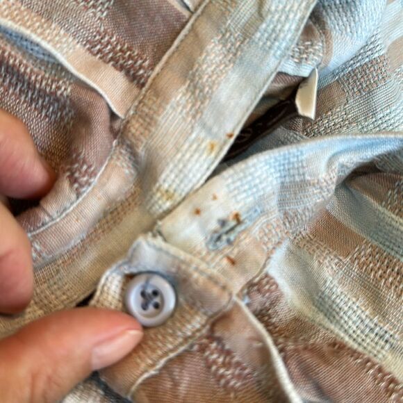 Vintage 80s Gregge Sport Light Blue & Tan Plaid Pleated Full Midi Skirt - Picture 7 of 9